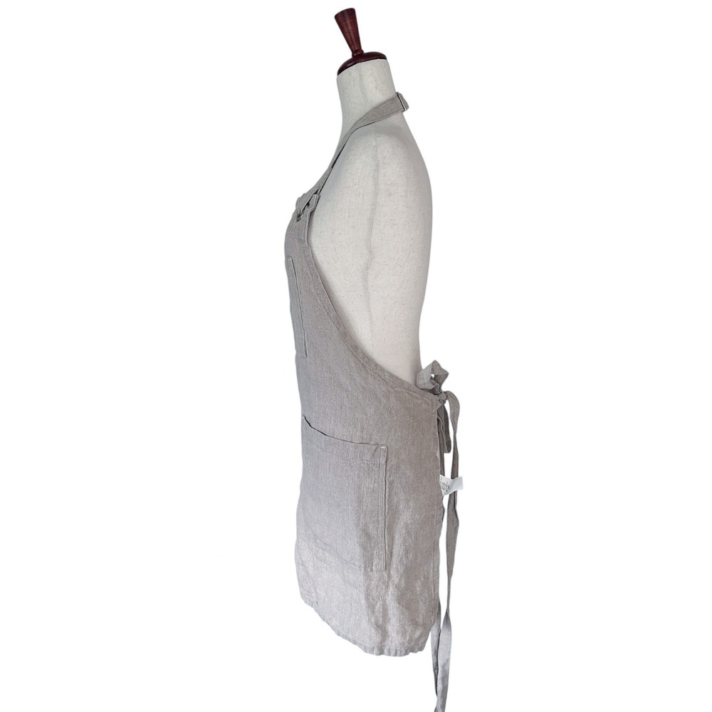 Williams Sonoma NWT 100% Linen Apron Natural Boho Minimalist Sand Tone - Picture 6 of 10